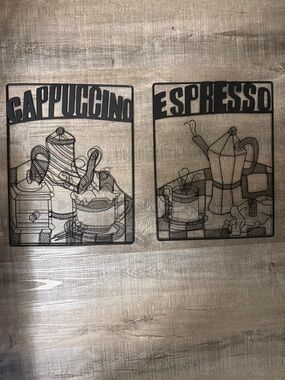 Cappuccino & Espresso Metal Wall Art - Black